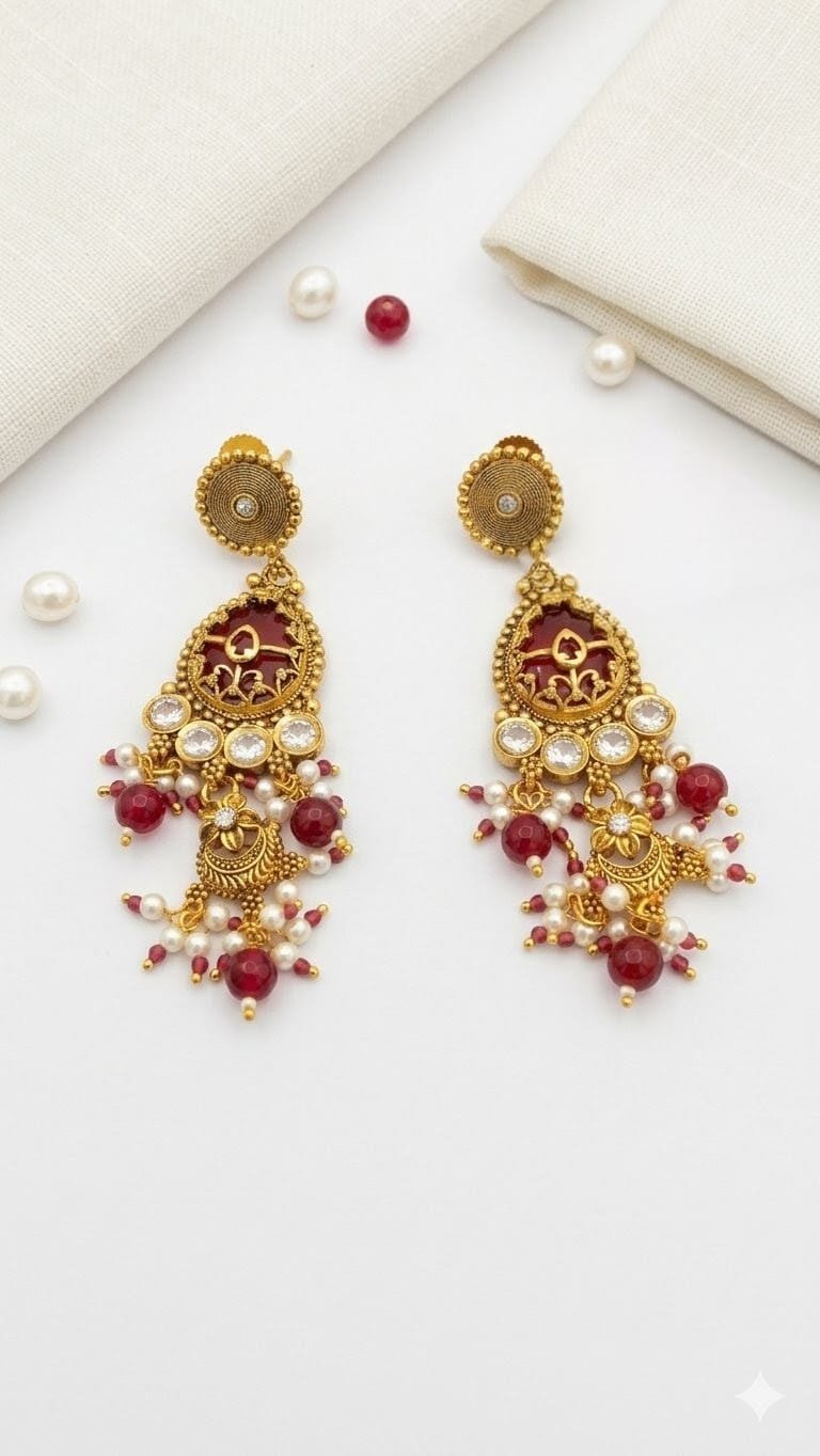 Heritage With Stone Work Earrings