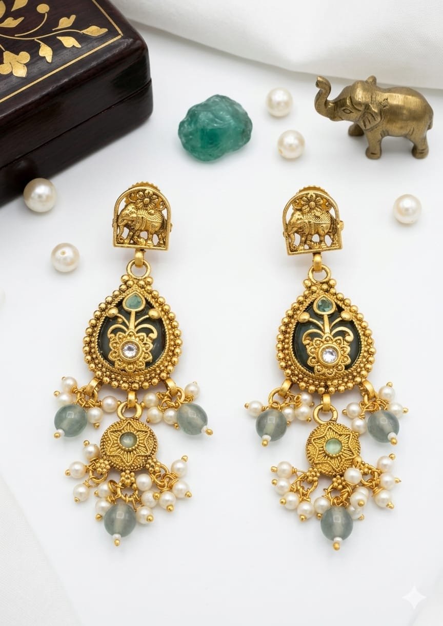 Heritage Elephant Motif Earrings