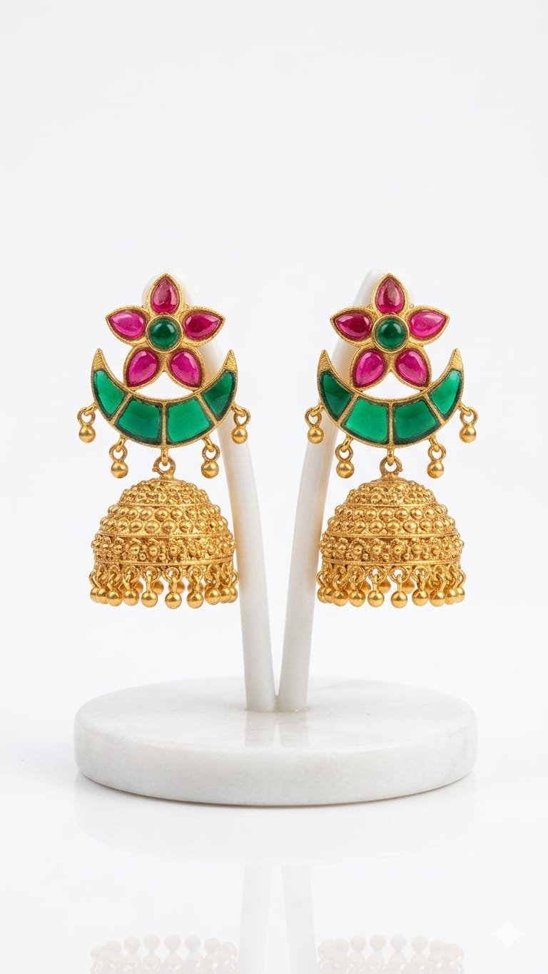Jumkha RUBY  Stone Earrings
