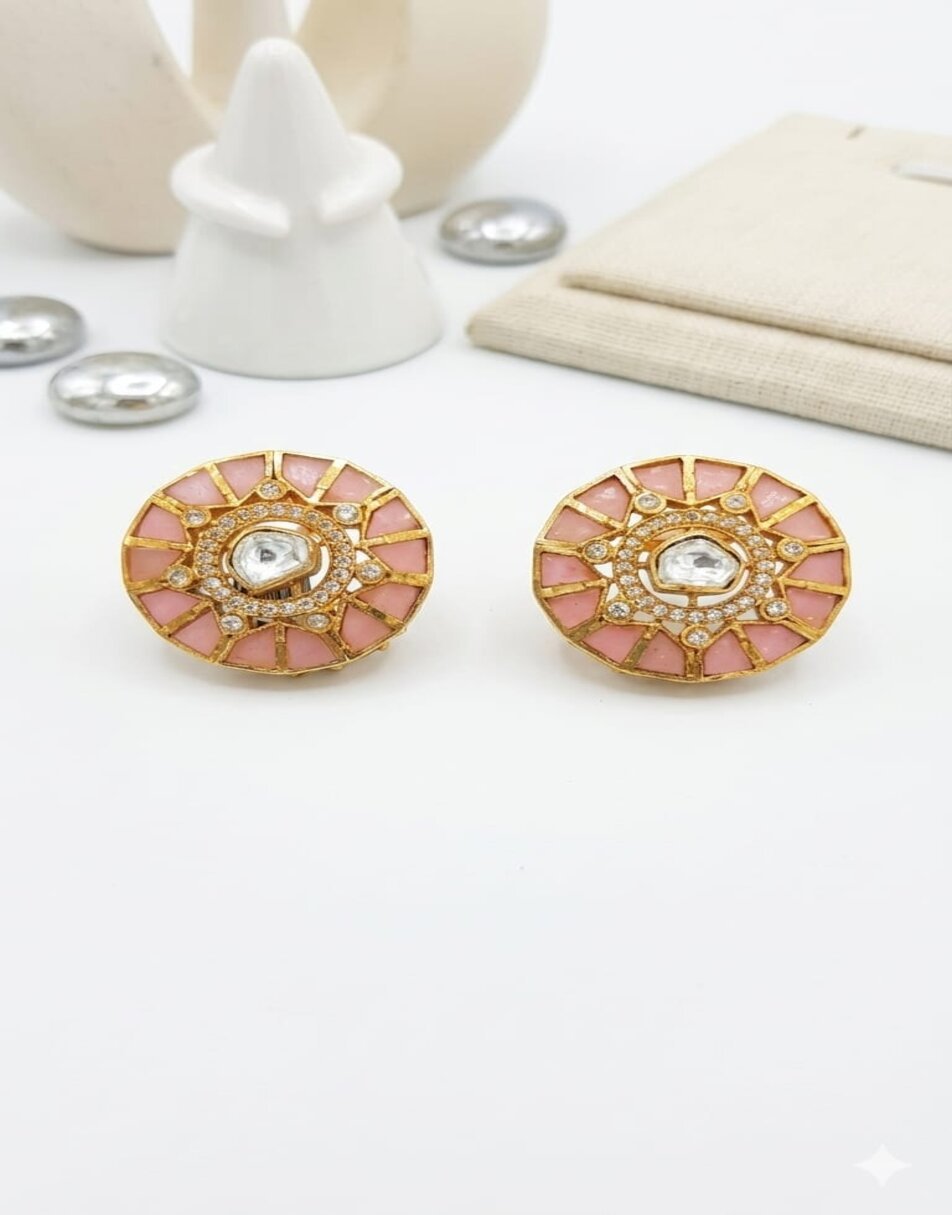 MOISSANITE Light Pink Earrings