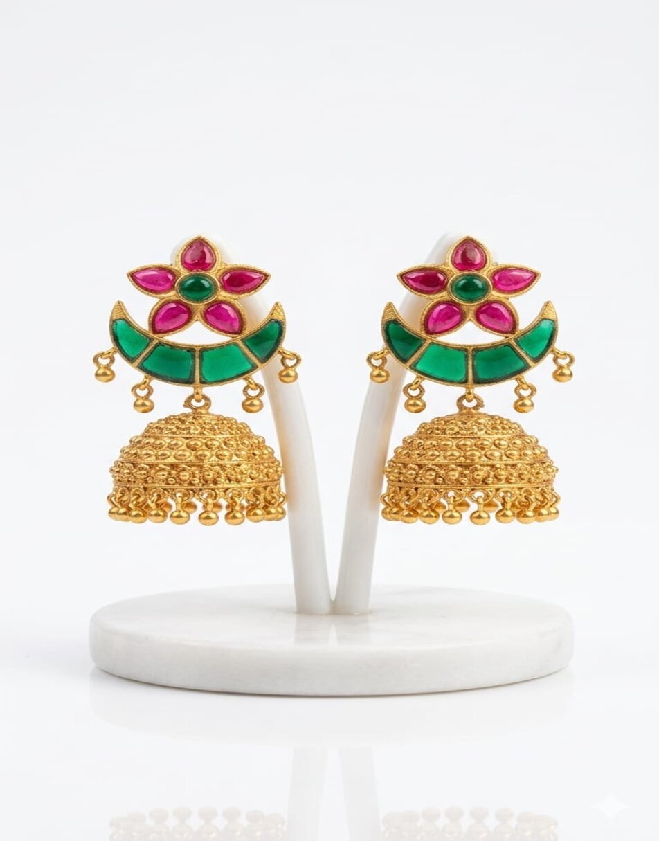 Jumkha RUBY  Stone Earrings