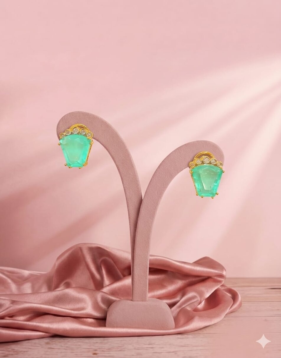 Mint Green Stud Earrings