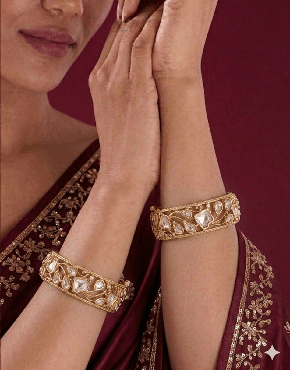 Mossionite Gold Bangles
