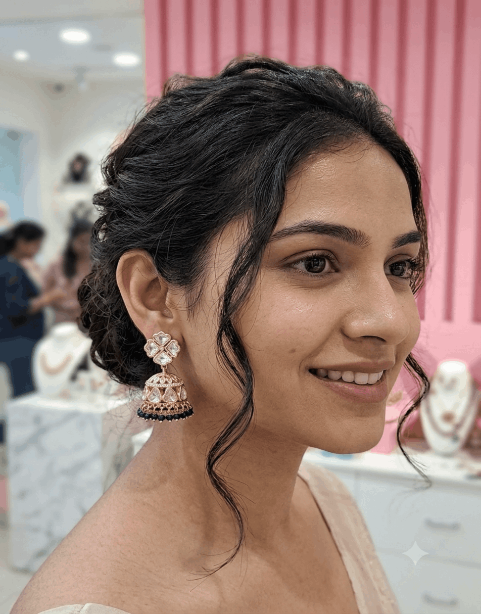 POLKI JUMKHA With pearl Earrings