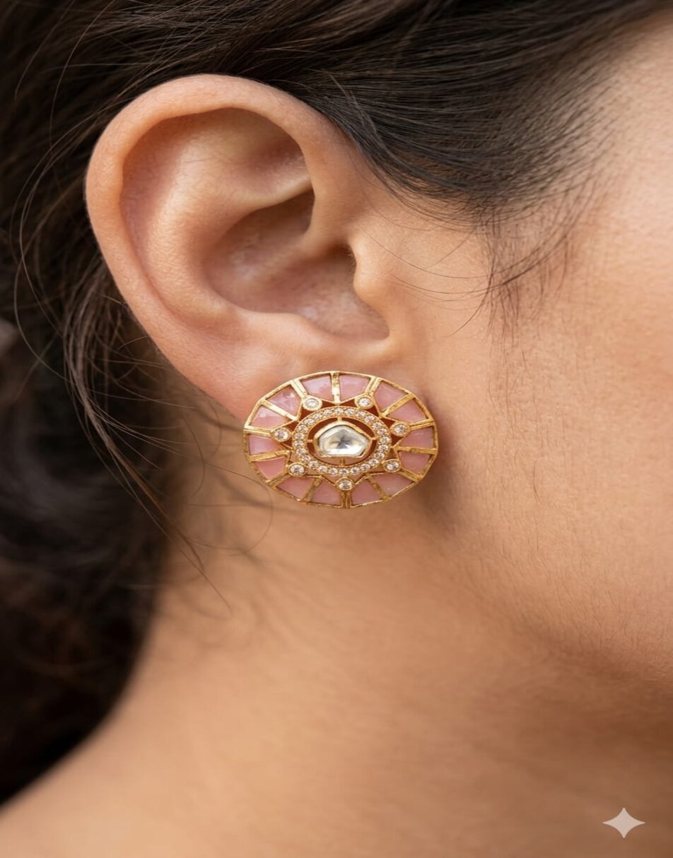 MOISSANITE Light Pink Earrings