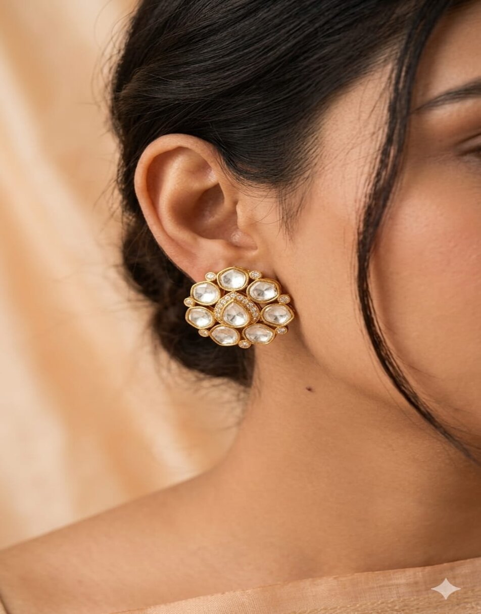 MOISSANITE DIYA Earrings
