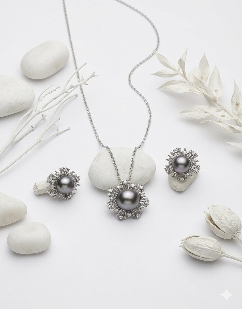 NIA WITH Pearl Pendant Set